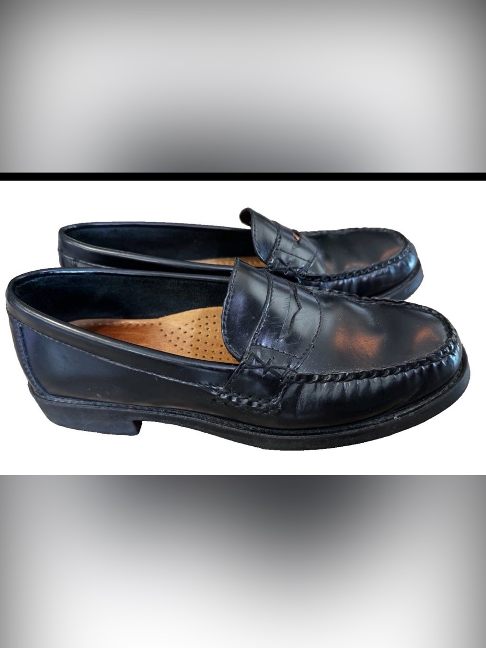 Bass Weejuns Penny Loafers Katherine II Shoes Black Leather Preppy Womens 7 M